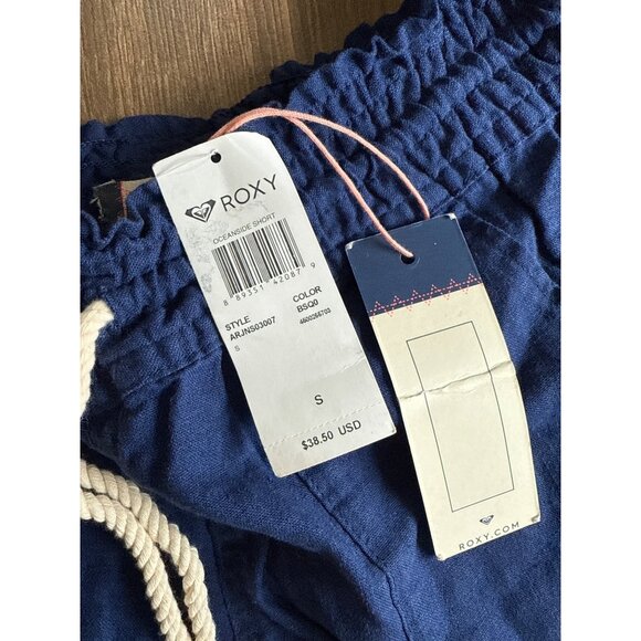 Roxy Oceanside Short Navy Blue NEW size SMALL drawstring waist - Picture 4 of 5